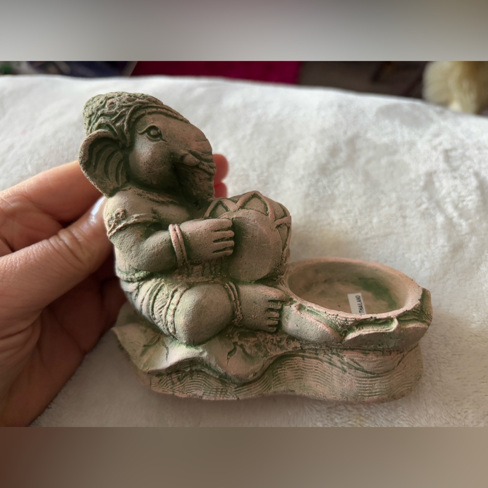 Ganesha Elephant Headed Hindu God Diety Remover of Obstacles Candle Holder